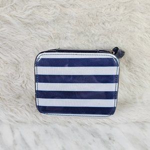 Toss Design Navy Blue Striped Jewellery Portable Travel Case